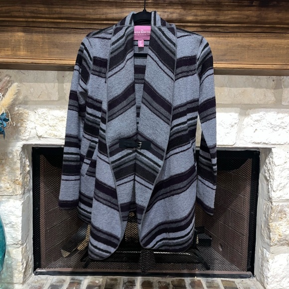 The Saville Row Co. London Striped Wool Blend Jacket/Cardigan - Picture 1 of 9